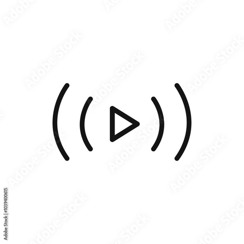 Live streaming icon Thin line art isolated