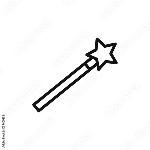 Magic icon Thin line art isolated