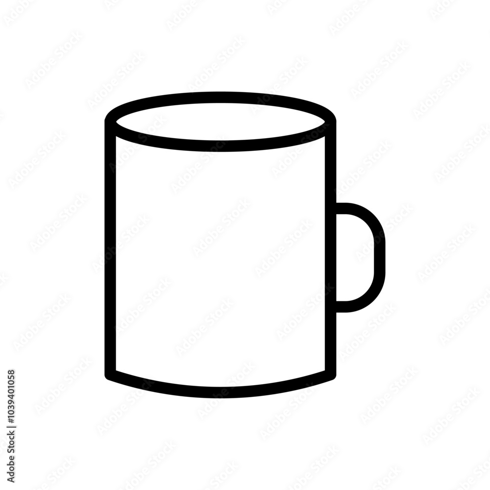 Mug icon Thin line art isolated Mug icon Thin line art isolated
