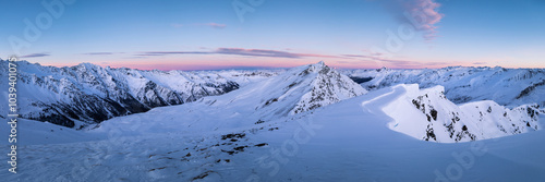 morning lights in queyras mountain range before the sunset