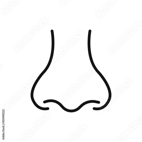 Nose icon Thin line art isolated