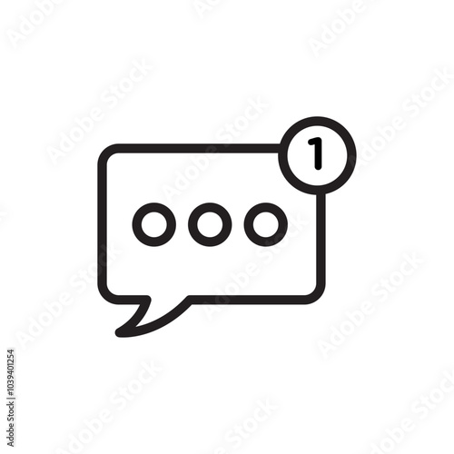Notification icon Thin line art isolated