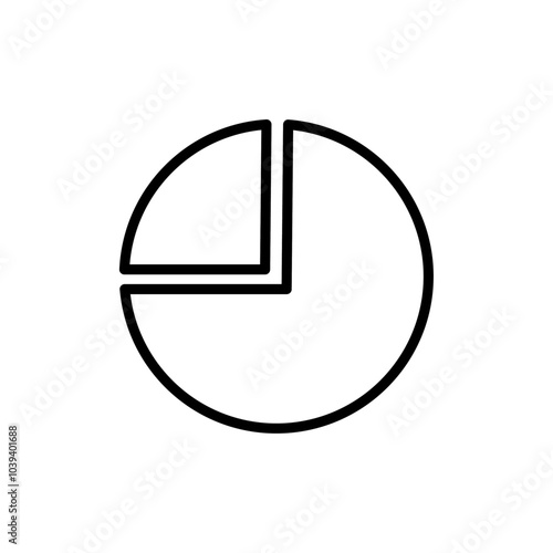 Pie chart icon Thin line art isolated