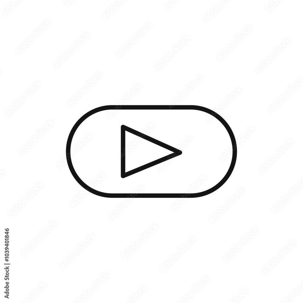 Play button icon Thin line art isolated Play button icon Thin line art isolated