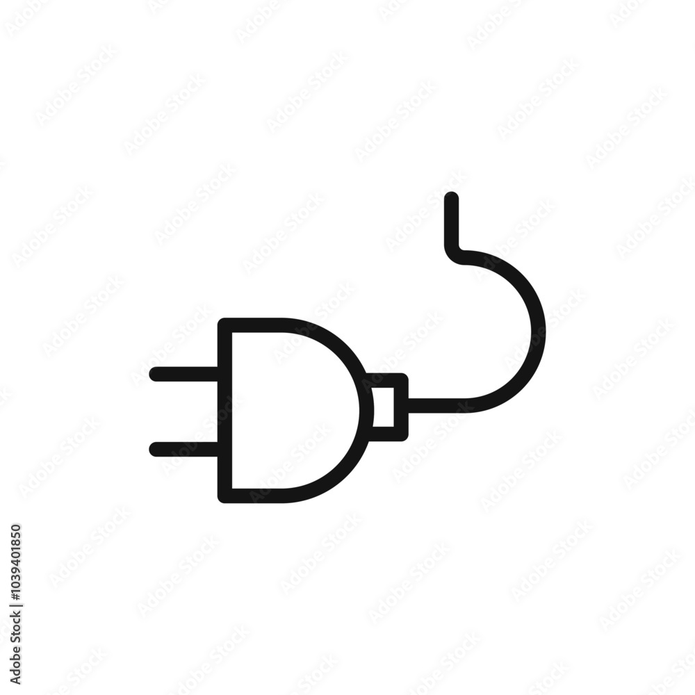 Plug icon Thin line art isolated Plug icon Thin line art isolated