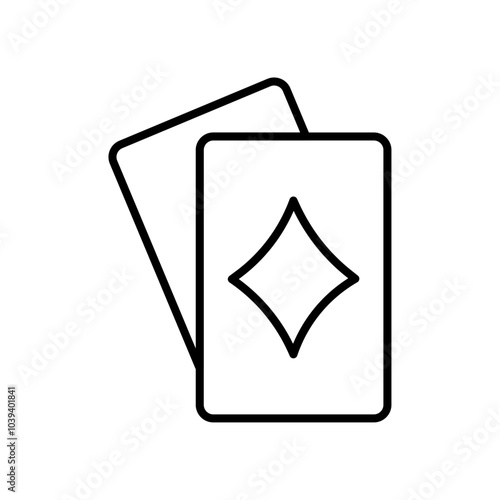 Playing cards icon Thin line art isolated