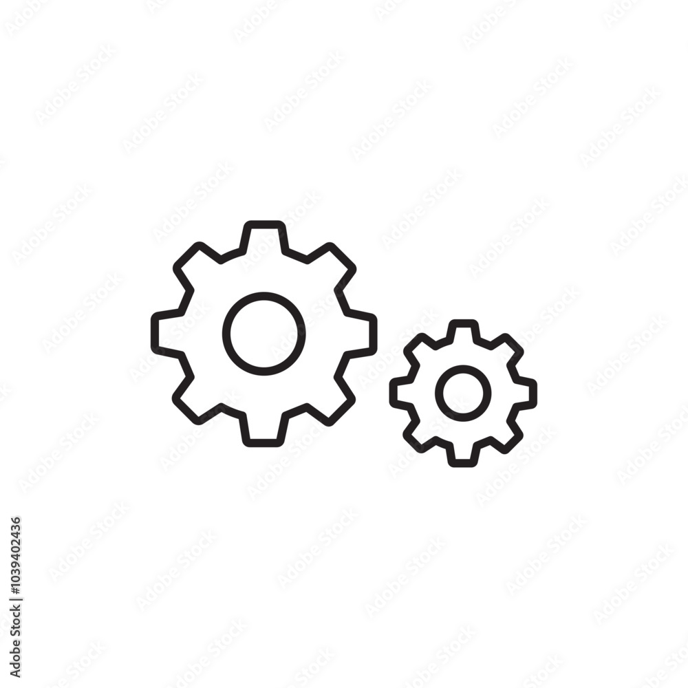 Settings button icon Thin line art isolated Settings button icon Thin line art isolated