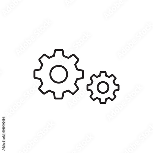 Settings button icon Thin line art isolated