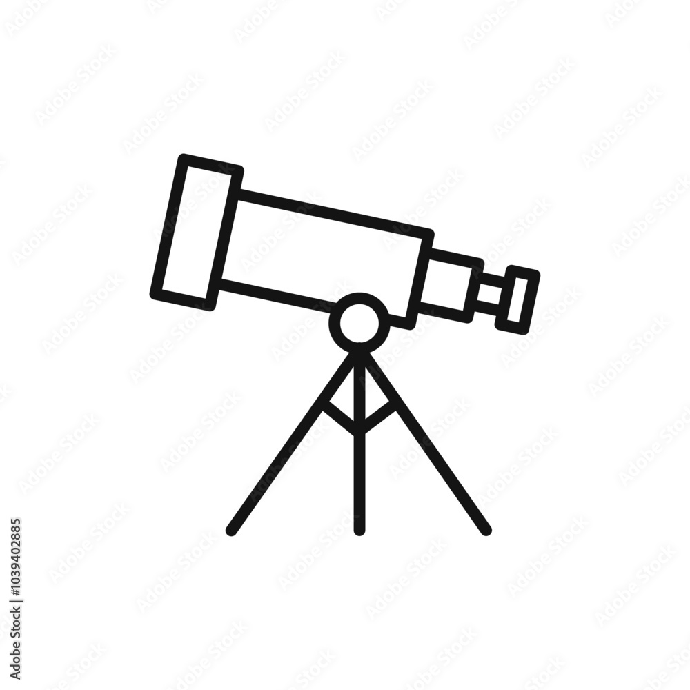 Telescope icon Thin line art isolated Telescope icon Thin line art isolated
