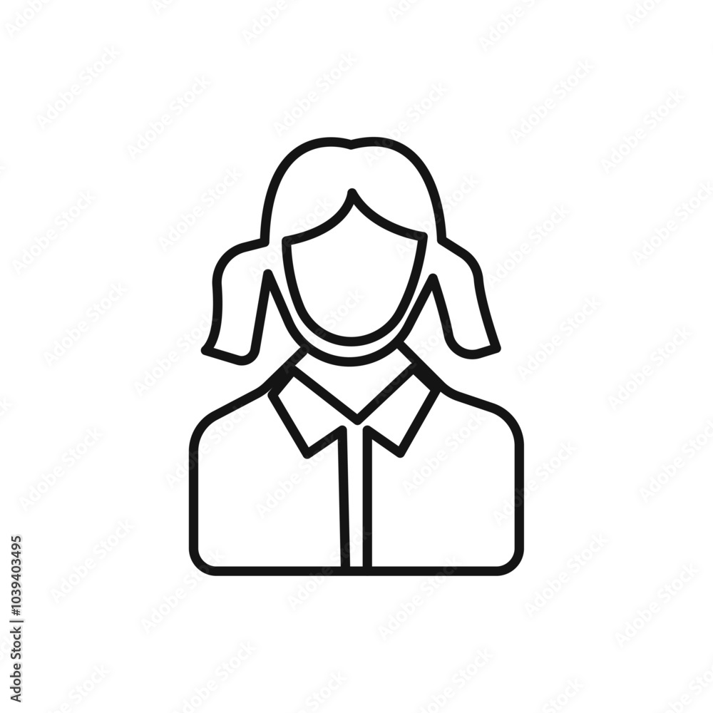 Woman icon Thin line art isolated Woman icon Thin line art isolated