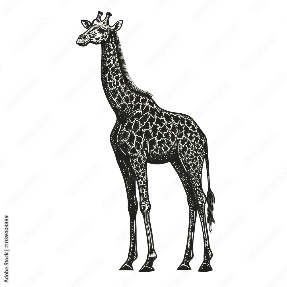 Naklejka premium Giraffe Silhouette Illustration.