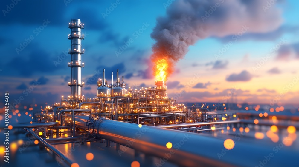 Fototapeta premium Industrial sunset