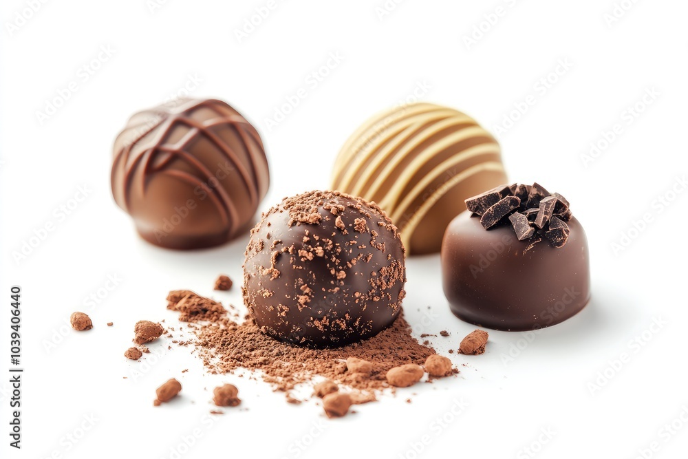 Assortment of Chocolate Truffles with Cocoa Powder Assortment of Chocolate Truffles with Cocoa Powder