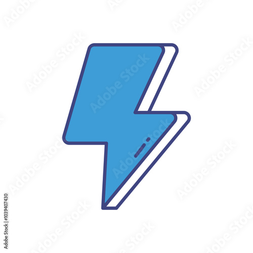 Lightning Bolt vector icon stock illustration