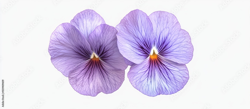 Obraz premium Pansy flower front view full length isolate on transparency background .