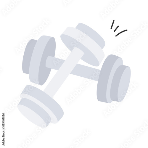Modern icon of dumbbells, weightlifting tool vector