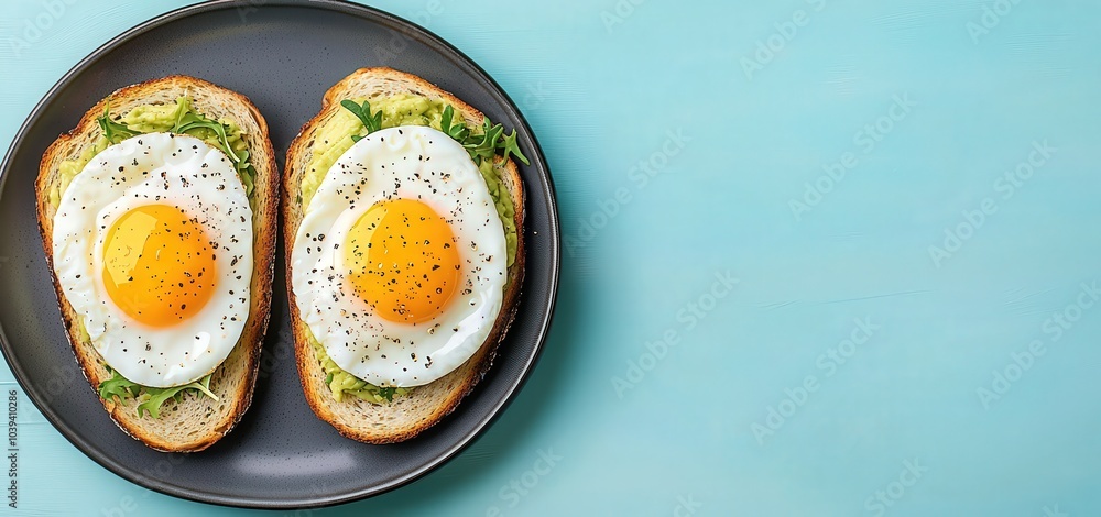 Deliciously prepared eggs on toast a perfect breakfast delight with fresh greens and zesty flavor enhancements