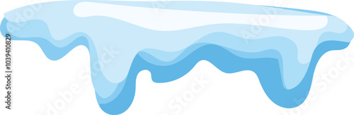 Ice elements on winter. Vector illustration. White background.