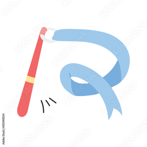 Gymnastics ribbon vector, rhythmic gymnastics performances and competitions