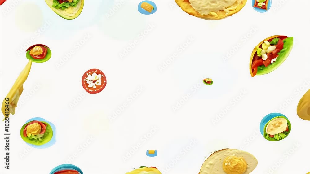 taco motion pattern white background creating playful engaging design suitable fastfood ed wallpaper banners cards all presented vibrant 4K quality fast food junk animation olated taco motion pattern white background creating playful engaging design suitable fastfood ed wallpaper banners cards all presented vibrant 4K quality fast food junk animation olated