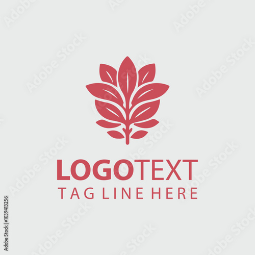 Modern red flower logo design template. photo