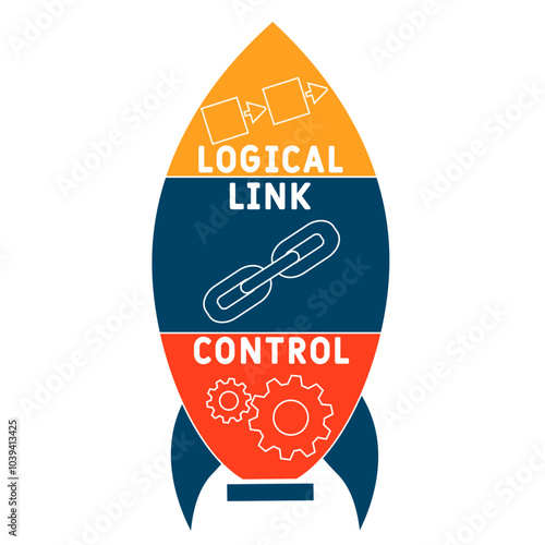 LLC - logical link control acronym. business concept background. vector illustration concept with keywords and icons. lettering illustration with icons for web banner, flyer, landing pag