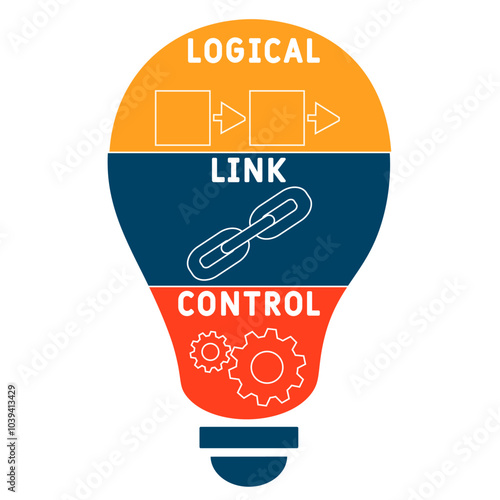 LLC - logical link control acronym. business concept background. vector illustration concept with keywords and icons. lettering illustration with icons for web banner, flyer, landing pag