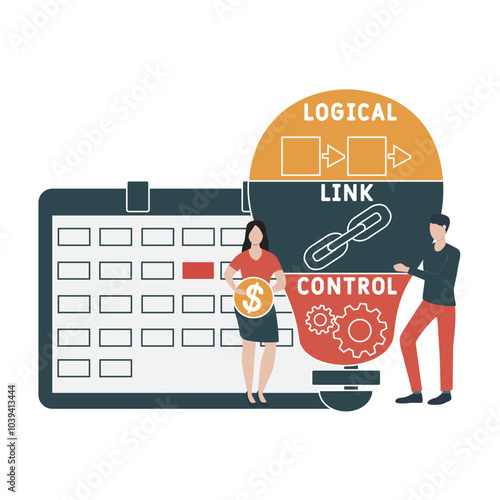 LLC - logical link control acronym. business concept background. vector illustration concept with keywords and icons. lettering illustration with icons for web banner, flyer, landing pag
