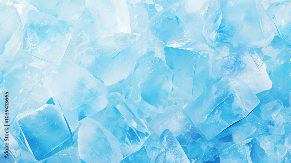 A detailed shot of crushed ice cubes in various shades of blue, creating a refreshing visual for food and drinks. A detailed shot of crushed ice cubes in various shades of blue, creating a refreshing visual for food and drinks.