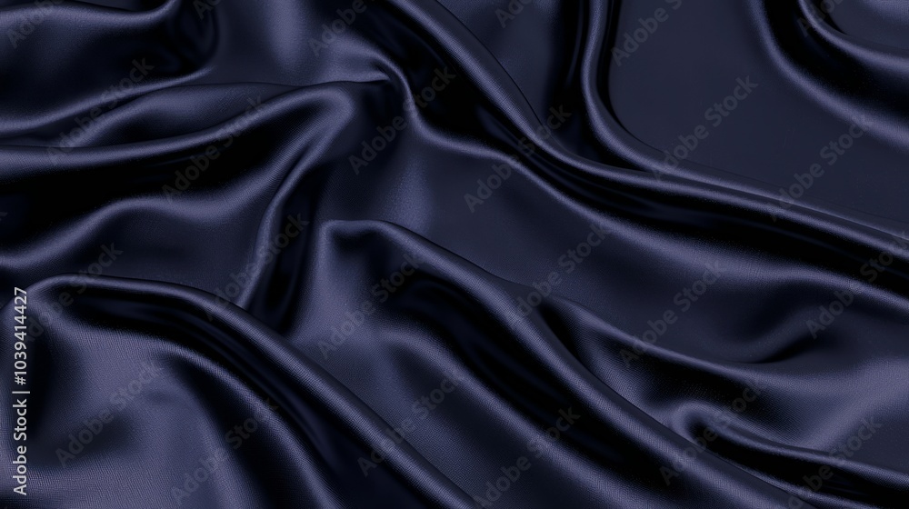 Fototapeta premium Luxurious Navy Silk Backdrop Mockup for Skincare Product Display with Cinematic Lighting