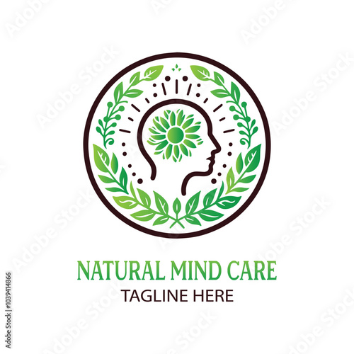 Natural Neuron Mind Care Logo Concept for Health and Medical Service Inustitute