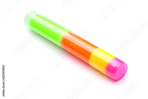 Multicolored Plastic Marker Pen on White Background