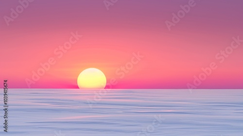 Majestic ocean sunset with vibrant sky and soothing waves