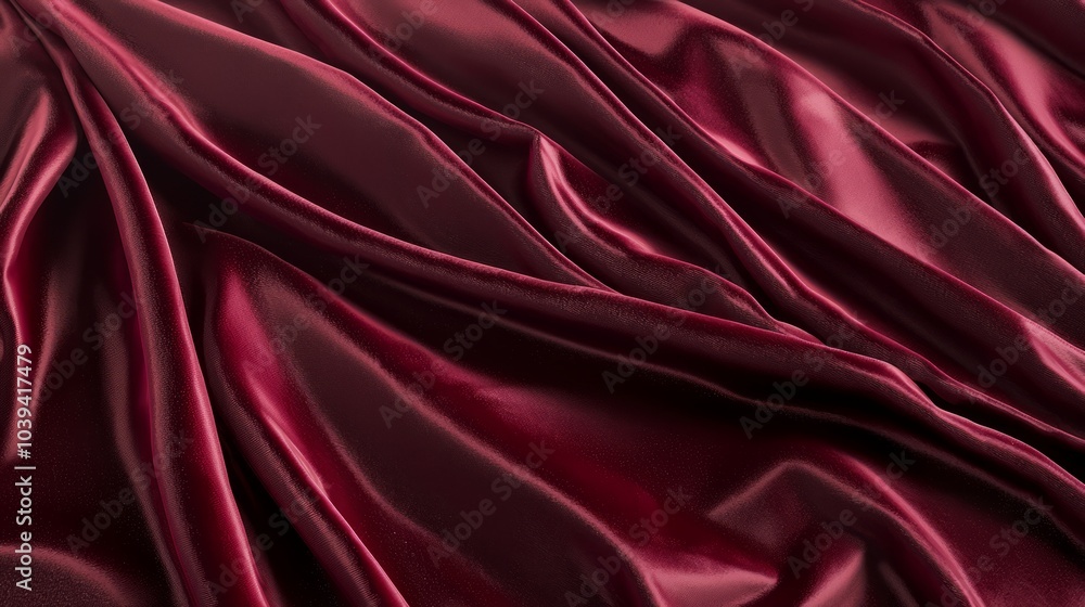 Obraz premium Luxurious Burgundy Velvet Drapery Mockup with Cinematic Lighting for High-End Beauty Displays