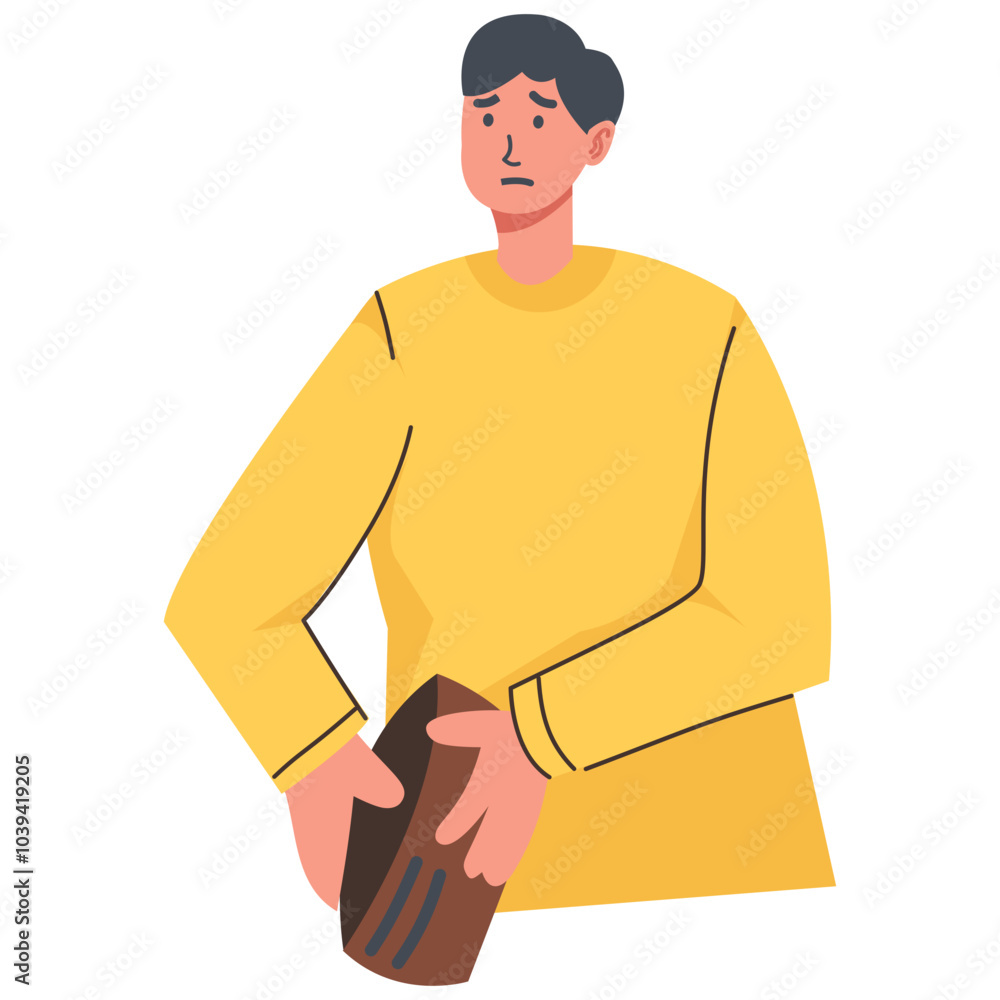 Obraz premium People Holding Empty Wallet Character. Vector Illustration with Flat Cartoon Style.