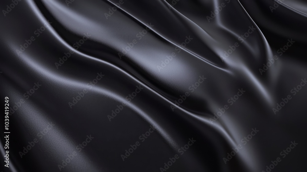 Fototapeta premium Luxurious Black Satin Surface Mockup with Cinematic Lighting for Beauty Products