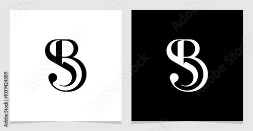 SB or BS Letter Minimalist Illustration Symbol Logo Vector , Initial Logo for Brand Company Element