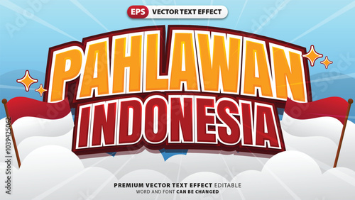 3D Cartoon of Pahlawan Indonesia Text Effect