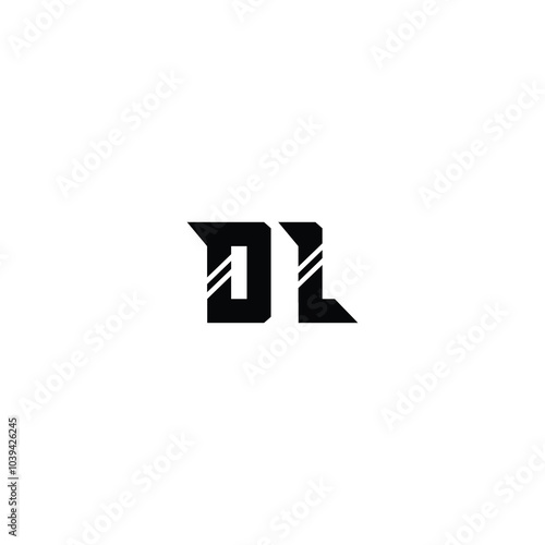 DL monogram logo design letter text name symbol monochrome logotype alphabet character simple logo