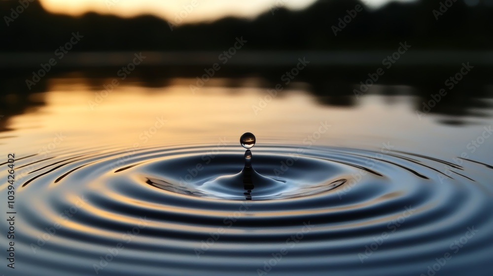 Abstract water drop with ripples and patterns, artistic background for design Abstract water drop with ripples and patterns, artistic background for design