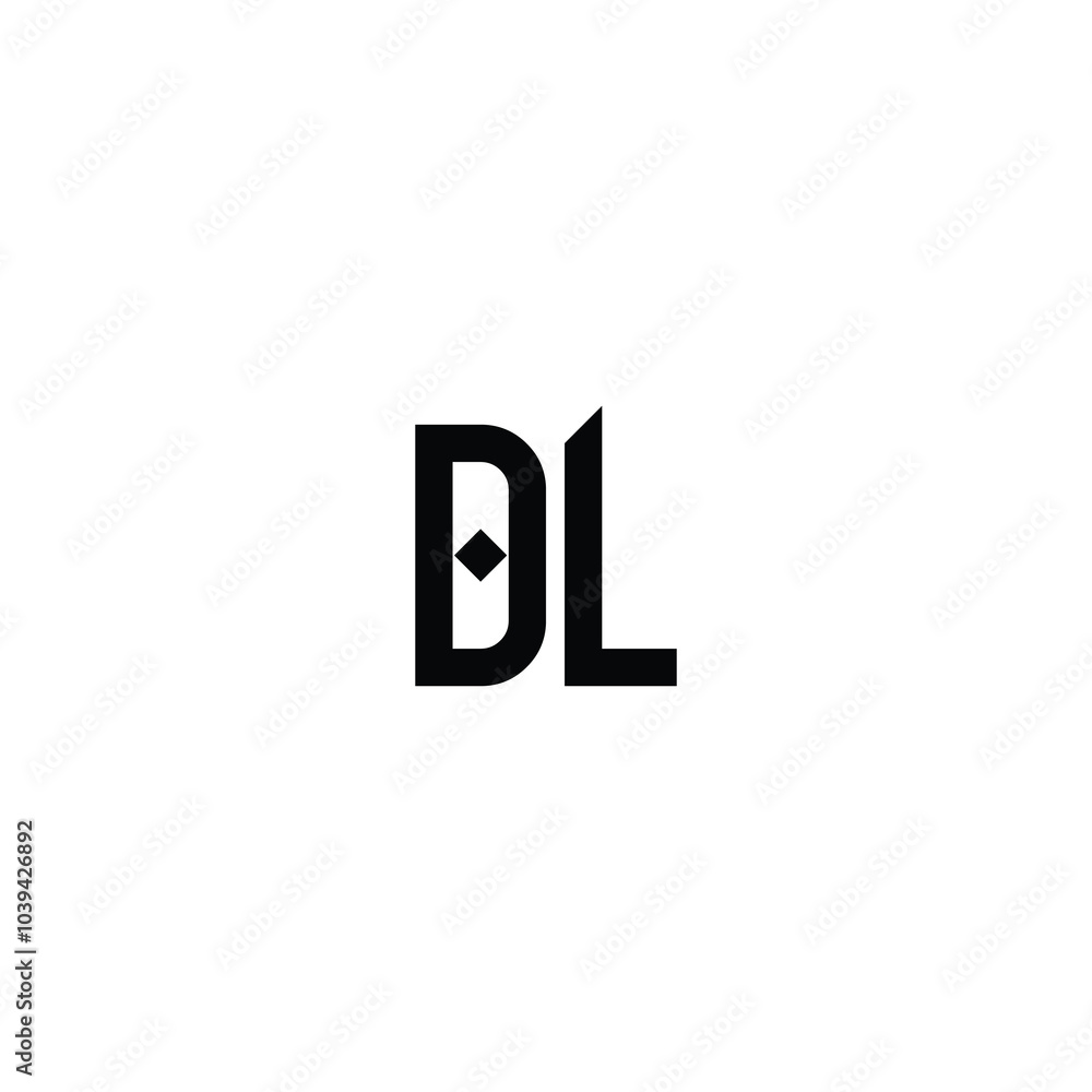 Fototapeta premium DL monogram logo design letter text name symbol monochrome logotype alphabet character simple logo
