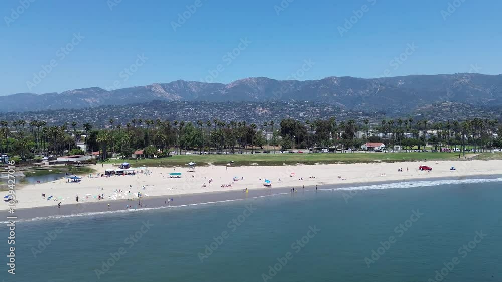 Santa Barbara, California main beach with city view Santa Barbara, California main beach with city view