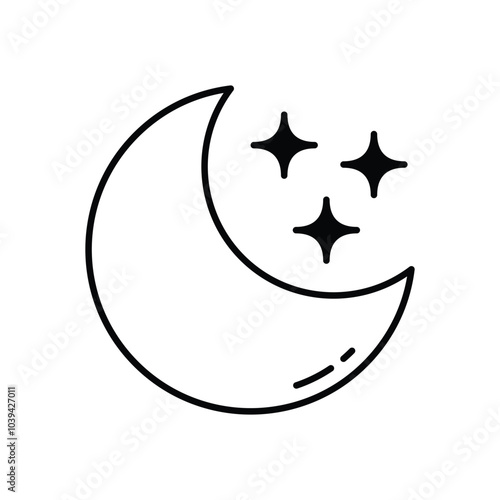 Moon vector icon stock illustration