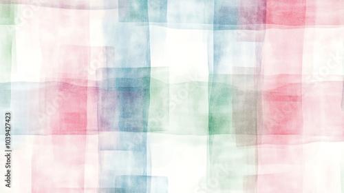 Soft watercolor plaid pattern in gentle pastel colors