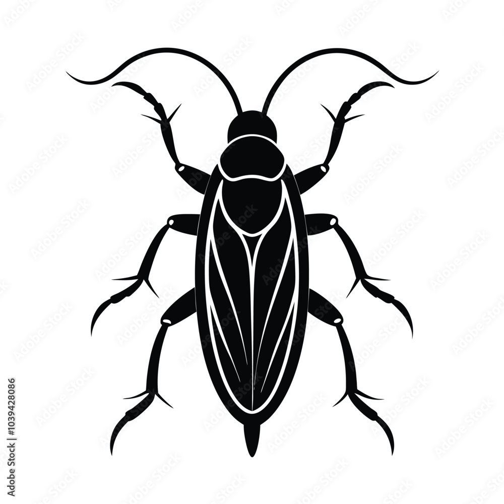 Vector Silhouette A cockroach Vector Silhouette A cockroach