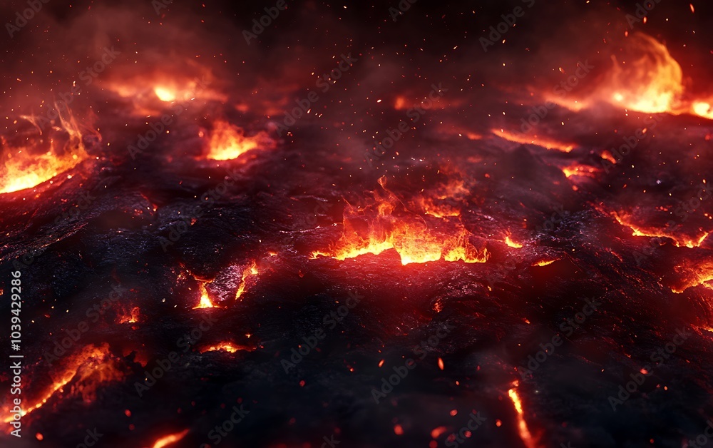 A beautiful capture of embers glowing brightly among the ashes, with flames gently licking the surface, creating a captivating scene for a promotional poster, area for text A beautiful capture of embers glowing brightly among the ashes, with flames gently licking the surface, creating a captivating scene for a promotional poster, area for text
