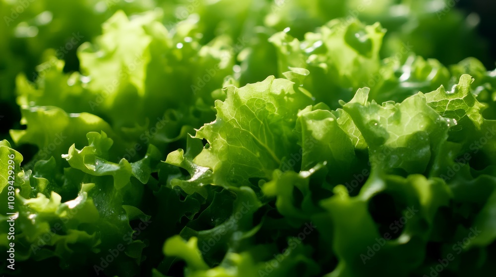 Fresh, green lettuce leaves, a healthy and organic ingredient for salads and vegetarian dishes Fresh, green lettuce leaves, a healthy and organic ingredient for salads and vegetarian dishes