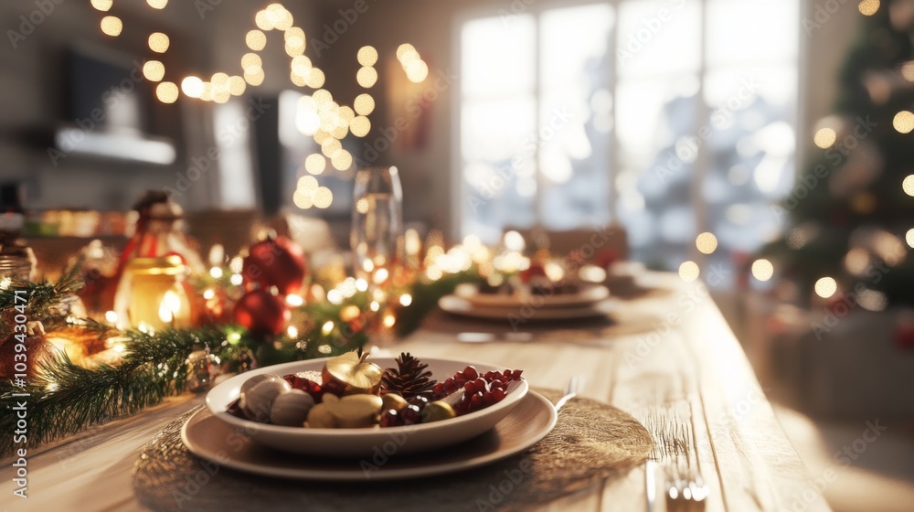 Fototapeta premium Cozy Dinner Setting with Modern Twist