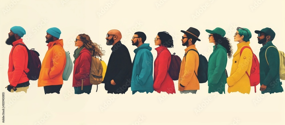 Fototapeta premium A diverse group of people, standing together 