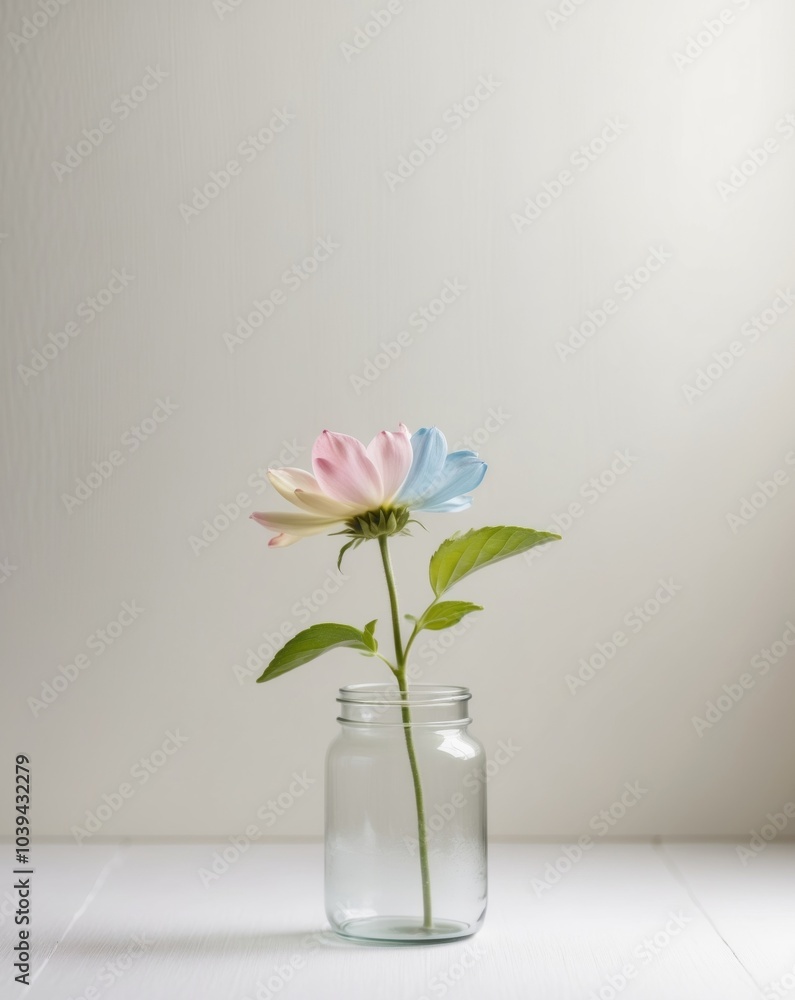 Obraz premium Blooming in the Wild Flower in a Glass Jar.